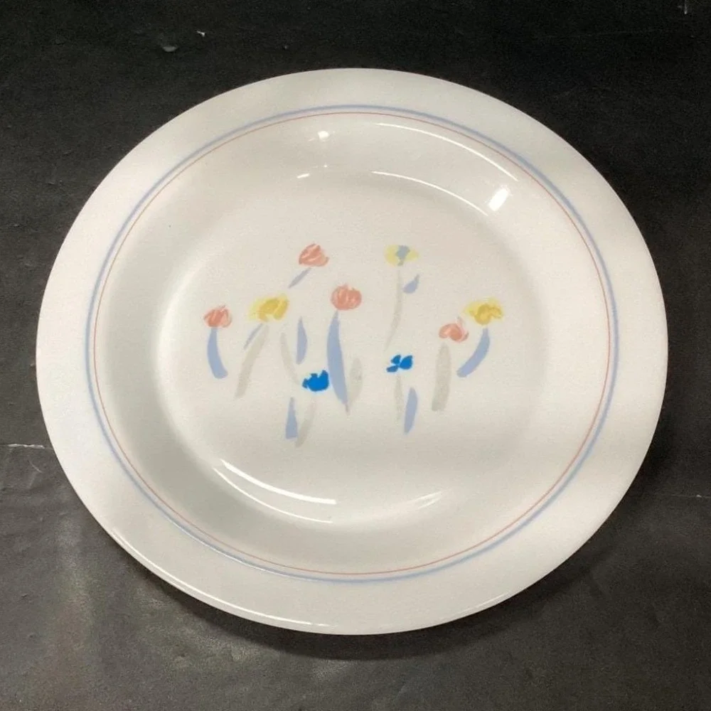 Arcopal France Pastoral Dinner Plate, Vintage Floral Dinnerware, White Tableware